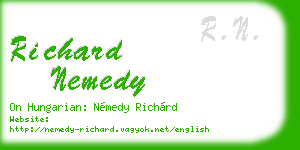 richard nemedy business card