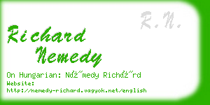 richard nemedy business card